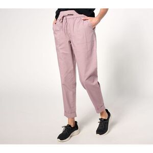 zuda Women's Petite Pants PXL Woven Ripstop Ankle Pant Pink A642811